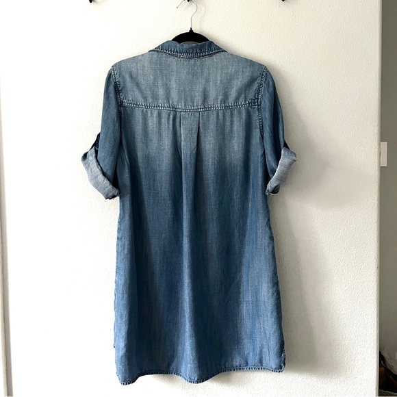 Anthropologie Cloth & Stone Chambray Tencel Denim Shirt Dress - Picture 2 of 9